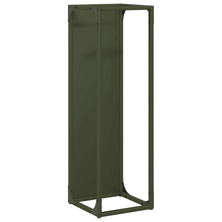 Vidaxx Kaminholzregal 25x25x80 cm kaltgewalzter Stahl olivgrün