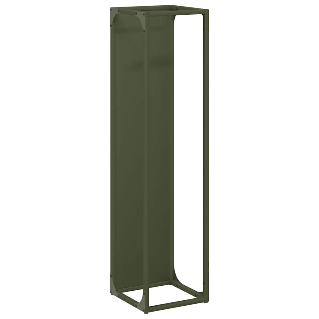 Vidaxx Kaminholzregal 25x25x100 cm kaltgewalzter Stahl olivgrün