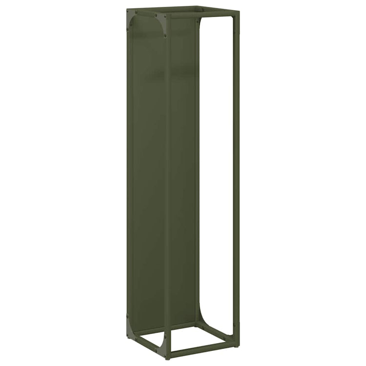 Vidaxx Kaminholzregal 25x25x100 cm kaltgewalzter Stahl olivgrün