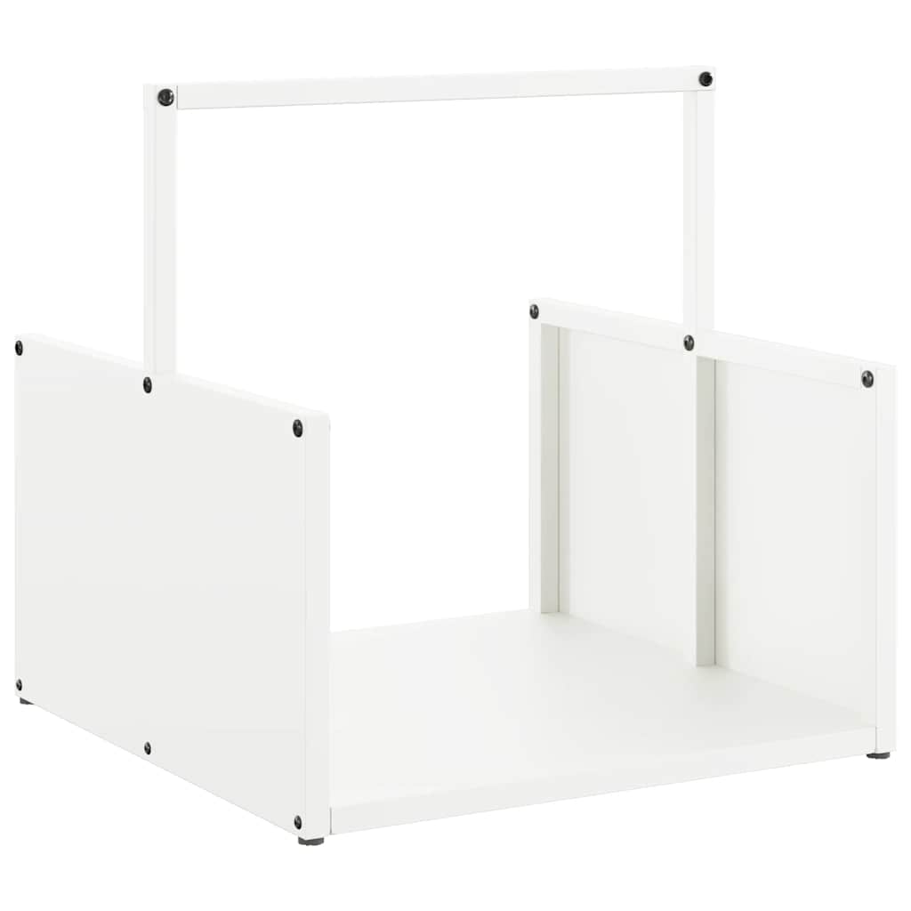 Vidaxx Kaminholzregal 40x40x40 cm kaltgewalzter Stahl weiß