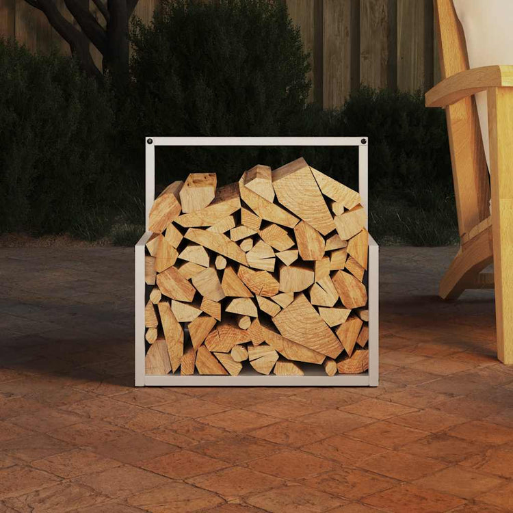 Vidaxx Kaminholzregal 40x40x40 cm kaltgewalzter Stahl weiß