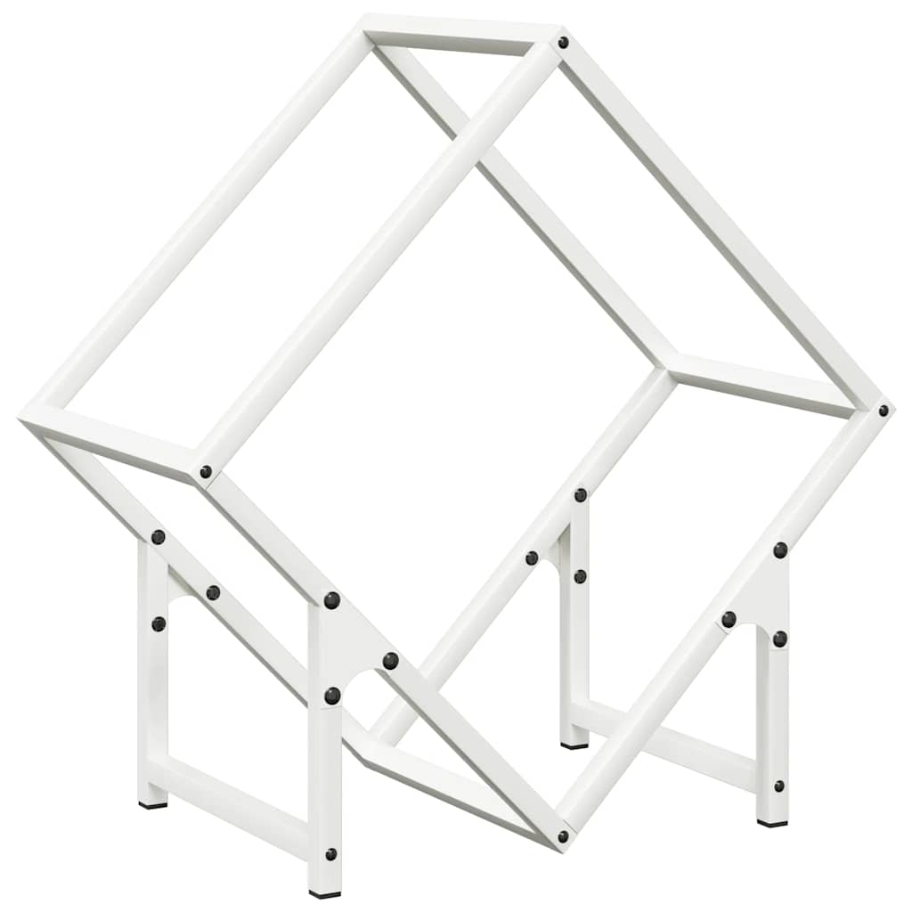 Vidaxx Kaminholzregal 50x25x50 cm kaltgewalzter Stahl weiß