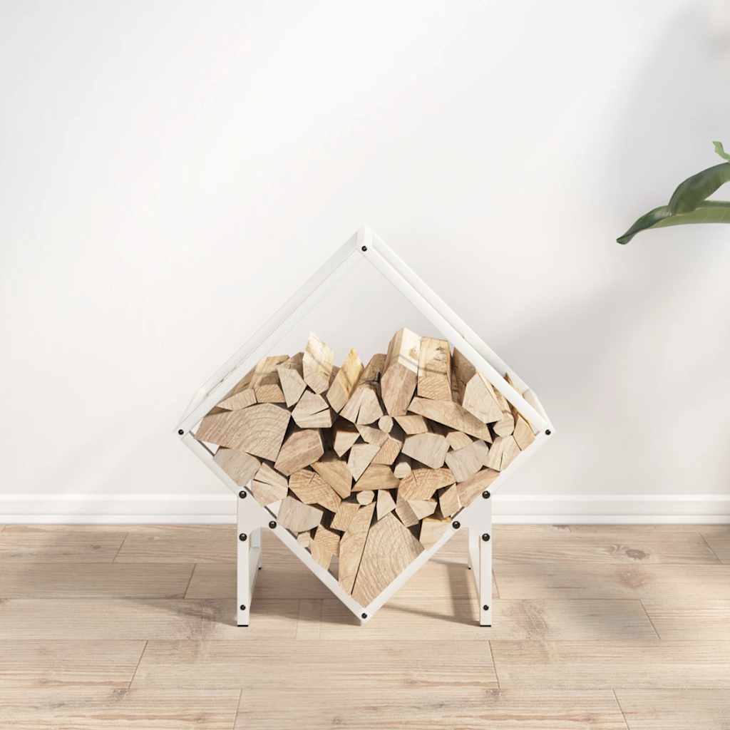 Vidaxx Kaminholzregal 50x25x50 cm kaltgewalzter Stahl weiß