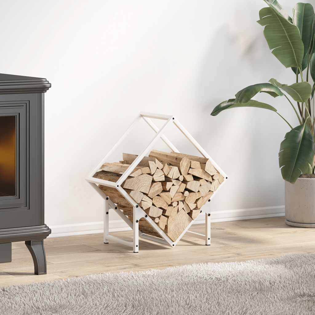 Vidaxx Kaminholzregal 50x25x50 cm kaltgewalzter Stahl weiß