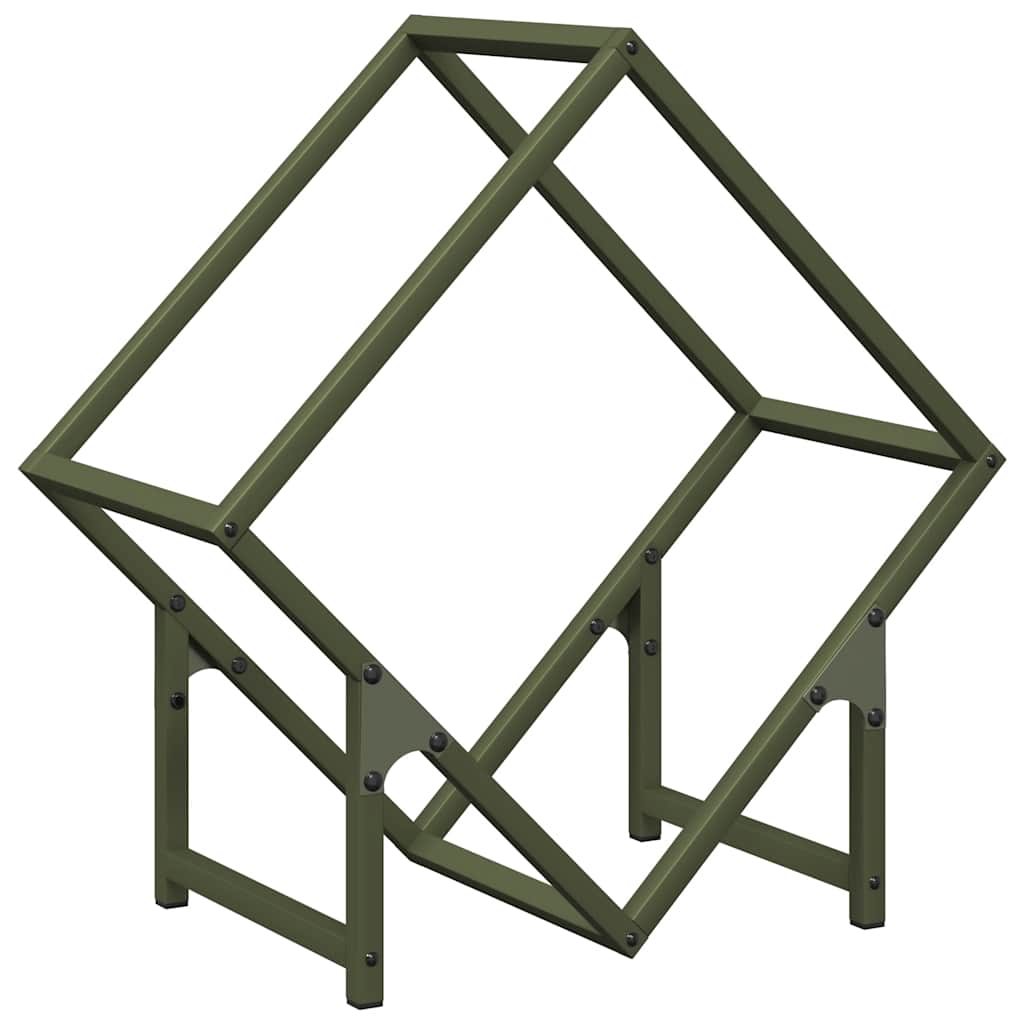 Vidaxx Kaminholzregal 50x25x50 cm kaltgewalzter Stahl olivgrün