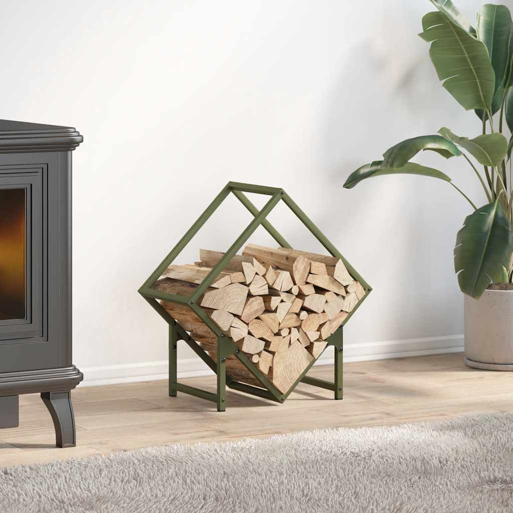 Vidaxx Kaminholzregal 50x25x50 cm kaltgewalzter Stahl olivgrün