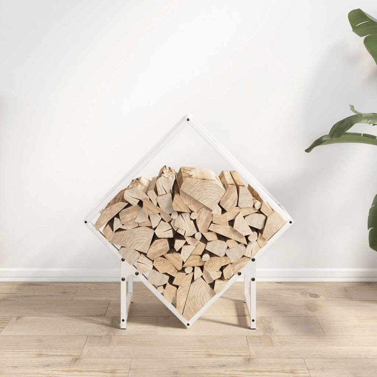 Vidaxx Kaminholzregal 60x25x60 cm kaltgewalzter Stahl weiß