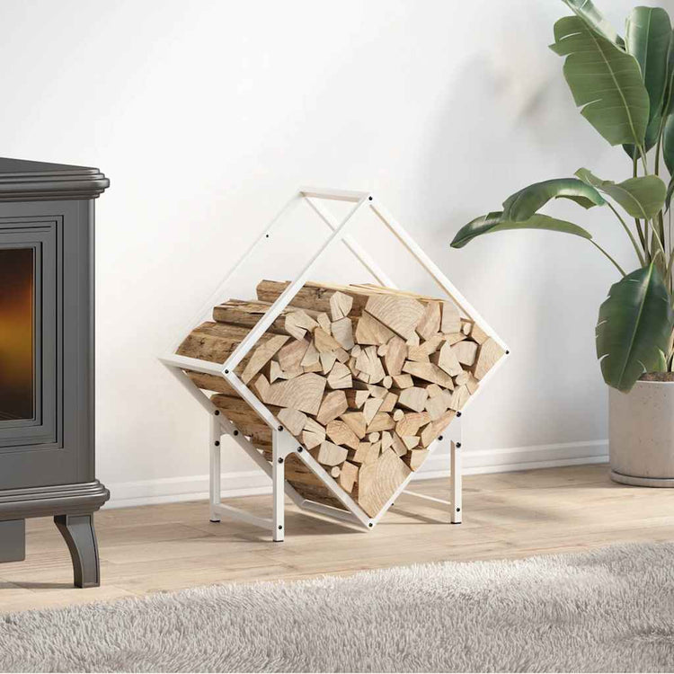 Vidaxx Kaminholzregal 60x25x60 cm kaltgewalzter Stahl weiß