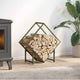 Vidaxx Kaminholzregal 60x25x60 cm kaltgewalzter Stahl olivgrün