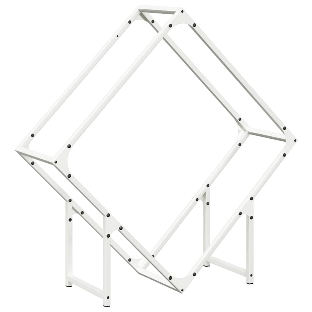 Vidaxx Kaminholzregal 80x25x80 cm kaltgewalzter Stahl weiß