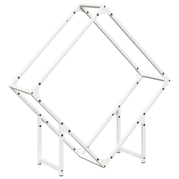 Vidaxx Kaminholzregal 80x25x80 cm kaltgewalzter Stahl weiß