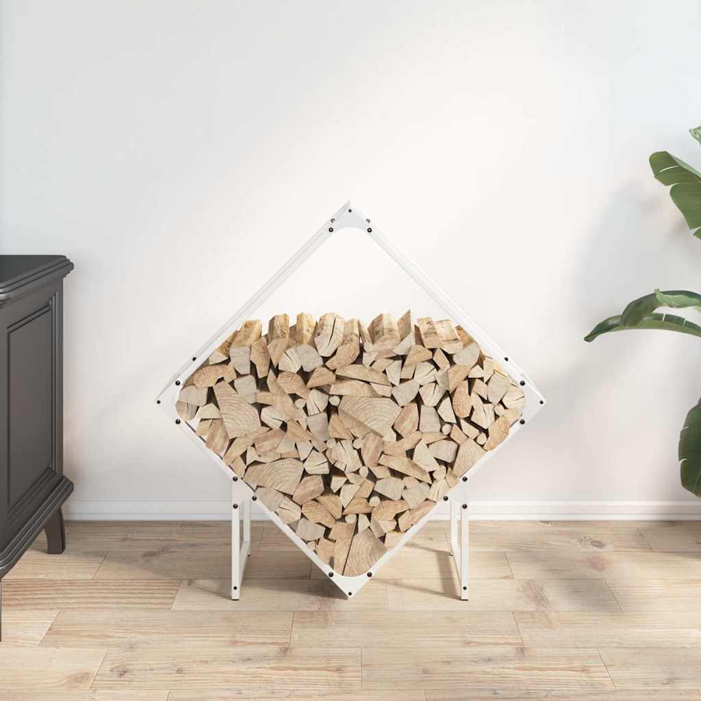 Vidaxx Kaminholzregal 80x25x80 cm kaltgewalzter Stahl weiß