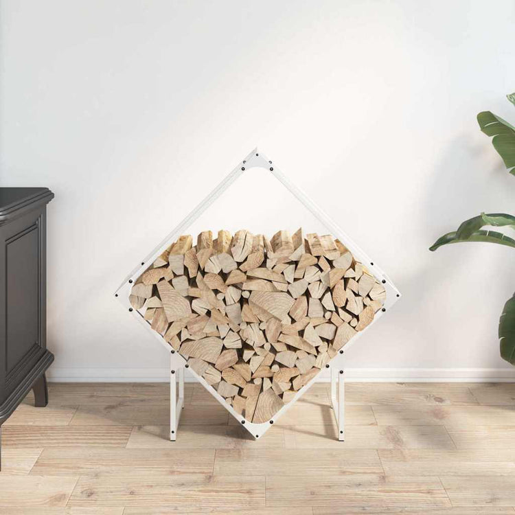 Vidaxx Kaminholzregal 80x25x80 cm kaltgewalzter Stahl weiß