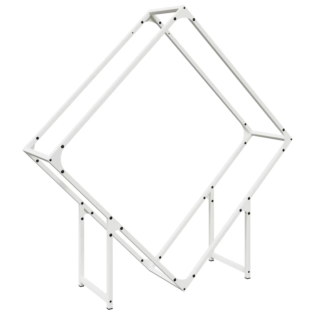 Vidaxx Kaminholzregal 100x25x100 cm kaltgewalzter Stahl weiß