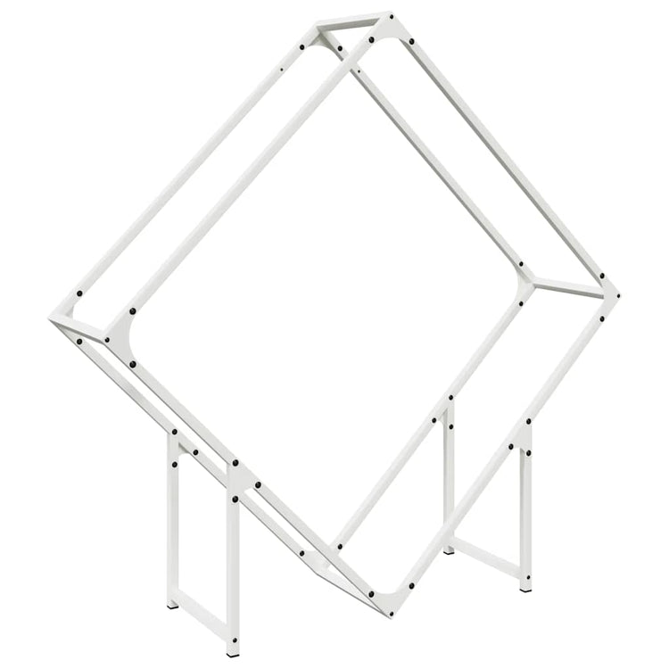 Vidaxx Kaminholzregal 100x25x100 cm kaltgewalzter Stahl weiß