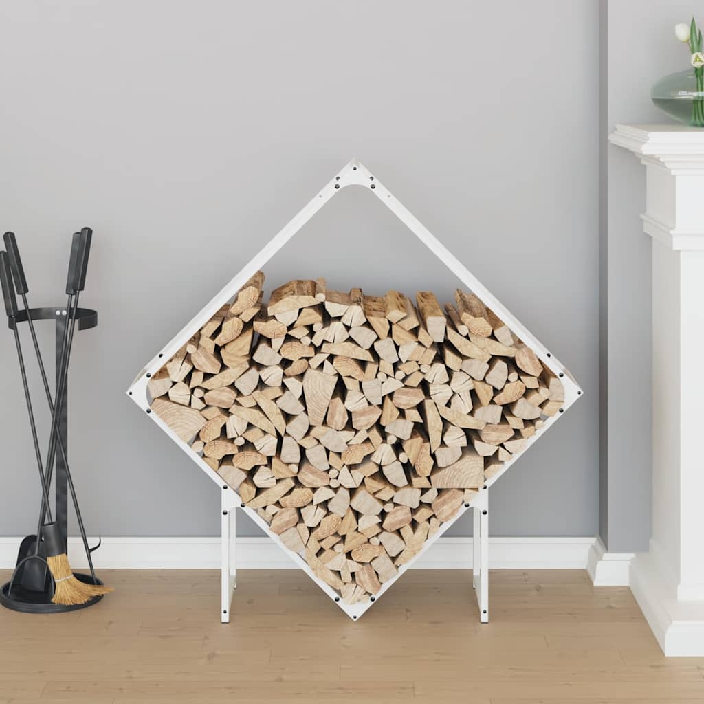 Vidaxx Kaminholzregal 100x25x100 cm kaltgewalzter Stahl weiß