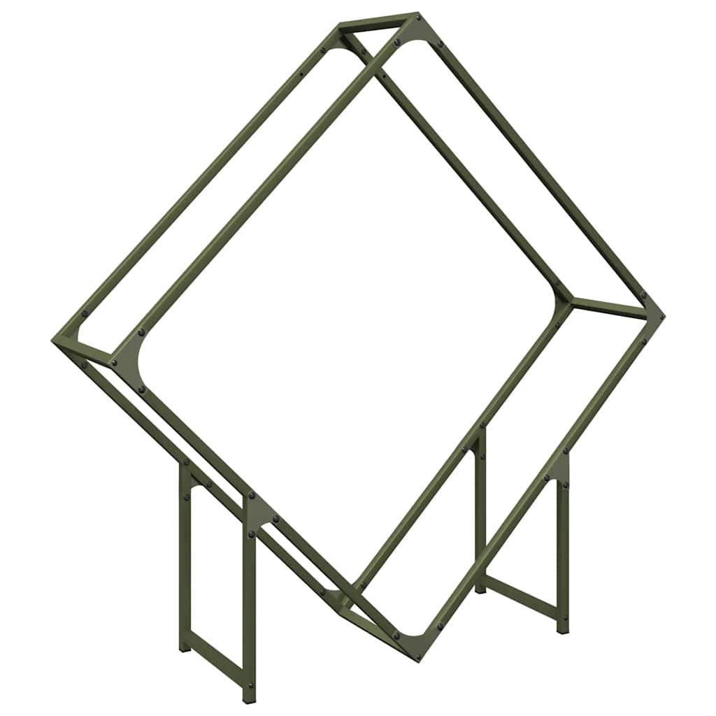 Vidaxx Kaminholzregal 100x25x100 cm kaltgewalzter Stahl olivgrün