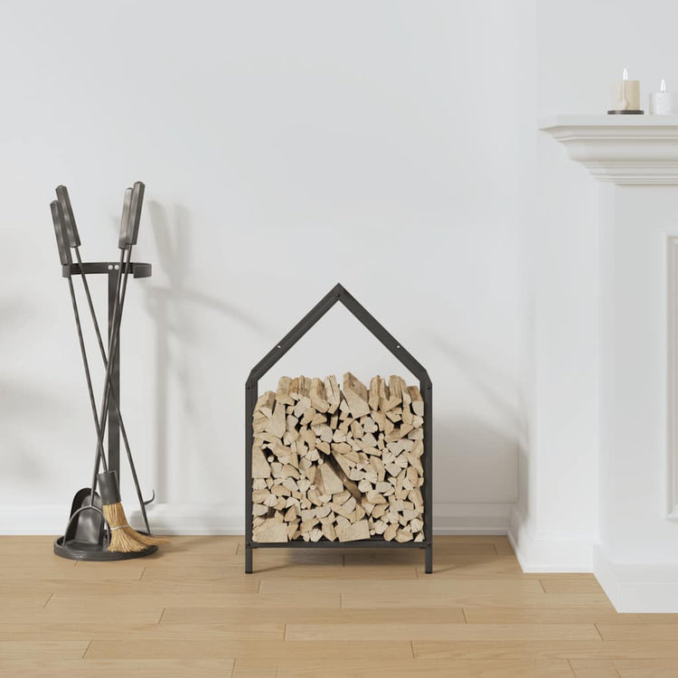 Vidaxx Kaminholzregal 40x25x60 cm kaltgewalzter Stahl schwarz