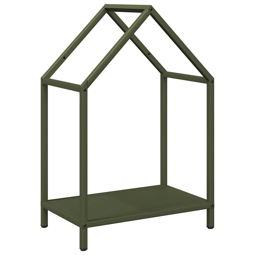 Vidaxx Kaminholzregal 40x25x60 cm kaltgewalzter Stahl olivgrün