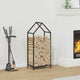 Vidaxx Kaminholzregal 40x25x90 cm kaltgewalzter Stahl schwarz