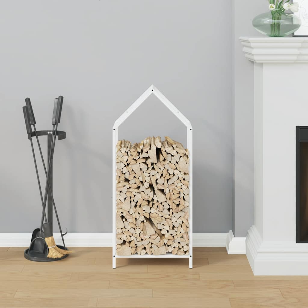 Vidaxx Kaminholzregal 40x25x90 cm kaltgewalzter Stahl weiß