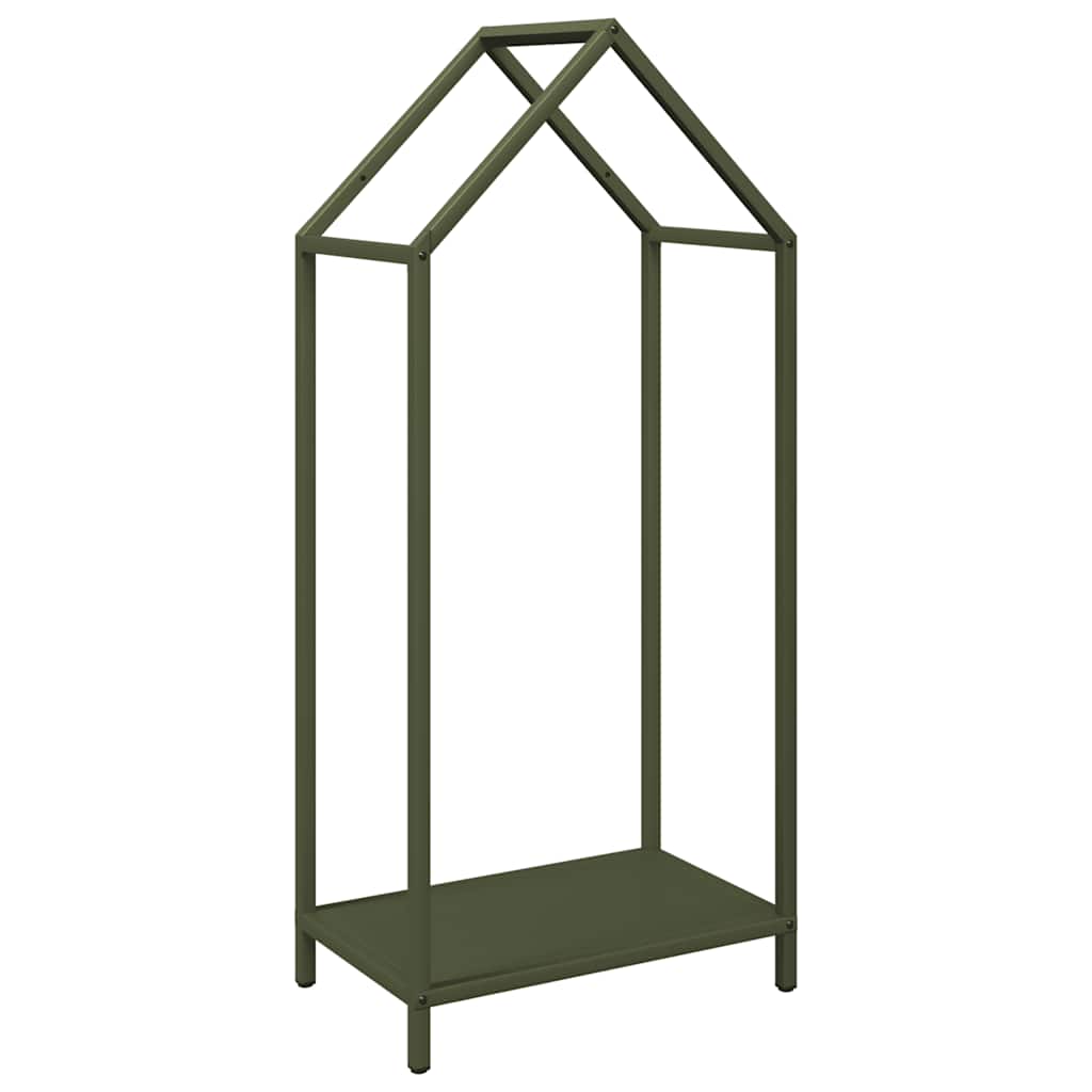 Vidaxx Kaminholzregal 40x25x90 cm kaltgewalzter Stahl olivgrün