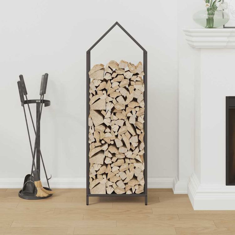 Vidaxx Kaminholzregal 40x25x120 cm kaltgewalzter Stahl schwarz