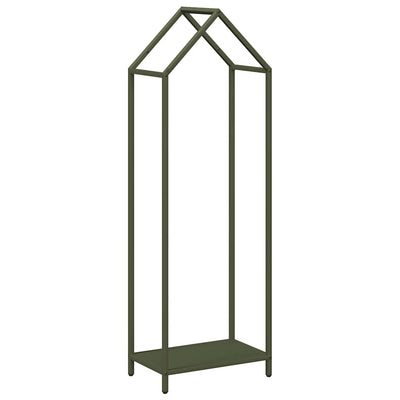 Vidaxx Kaminholzregal 40x25x120 cm kaltgewalzter Stahl olivgrün