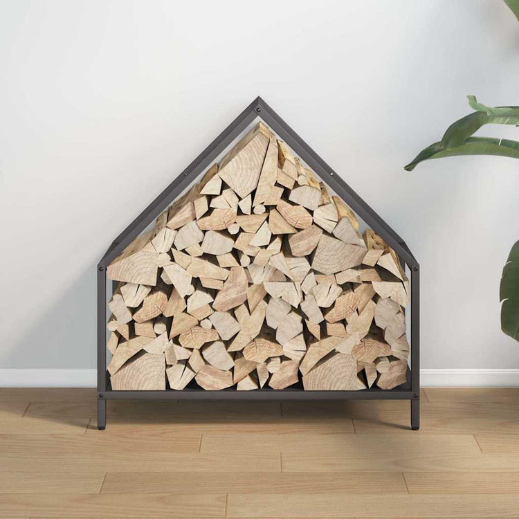 Vidaxx Kaminholzregal 60x25x60 cm kaltgewalzter Stahl schwarz