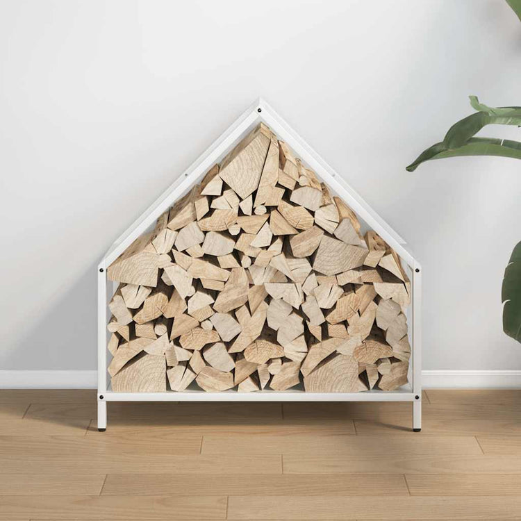 Vidaxx Kaminholzregal 60x25x60 cm kaltgewalzter Stahl weiß