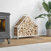 Vidaxx Kaminholzregal 60x25x60 cm kaltgewalzter Stahl weiß
