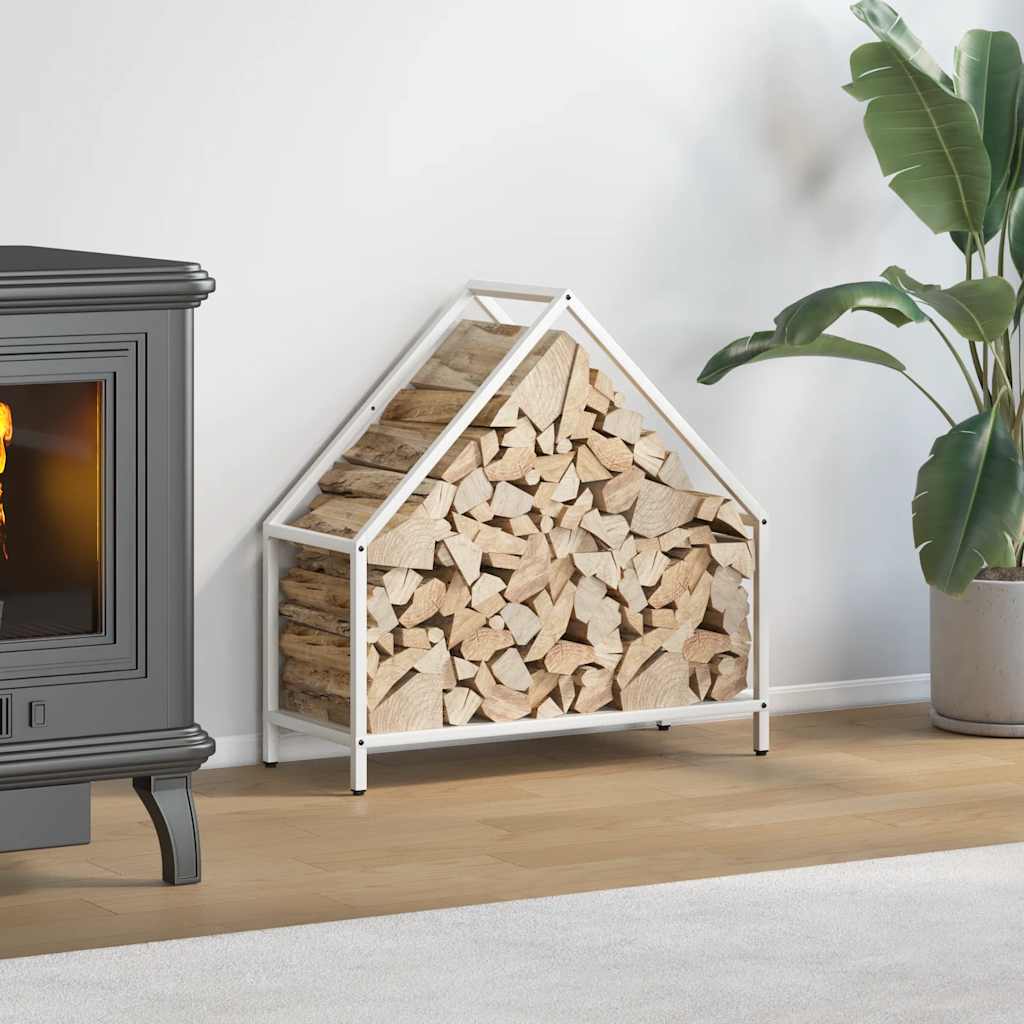 Vidaxx Kaminholzregal 60x25x60 cm kaltgewalzter Stahl weiß
