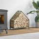 Vidaxx Kaminholzregal 60x25x60 cm kaltgewalzter Stahl olivgrün