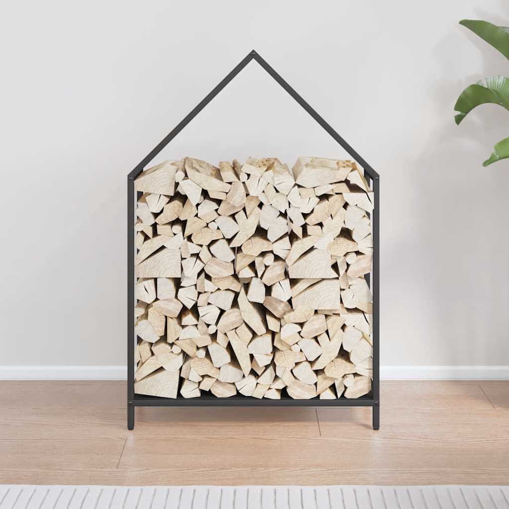 Vidaxx Kaminholzregal 60x25x90 cm kaltgewalzter Stahl schwarz