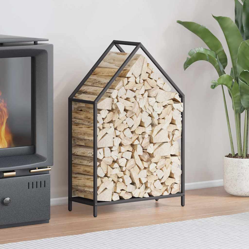 Vidaxx Kaminholzregal 60x25x90 cm kaltgewalzter Stahl schwarz