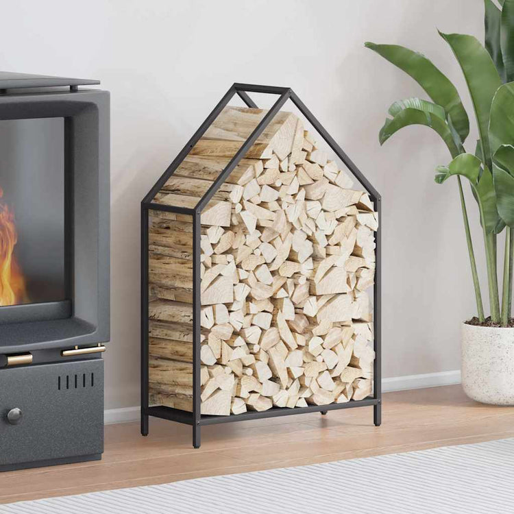 Vidaxx Kaminholzregal 60x25x90 cm kaltgewalzter Stahl schwarz
