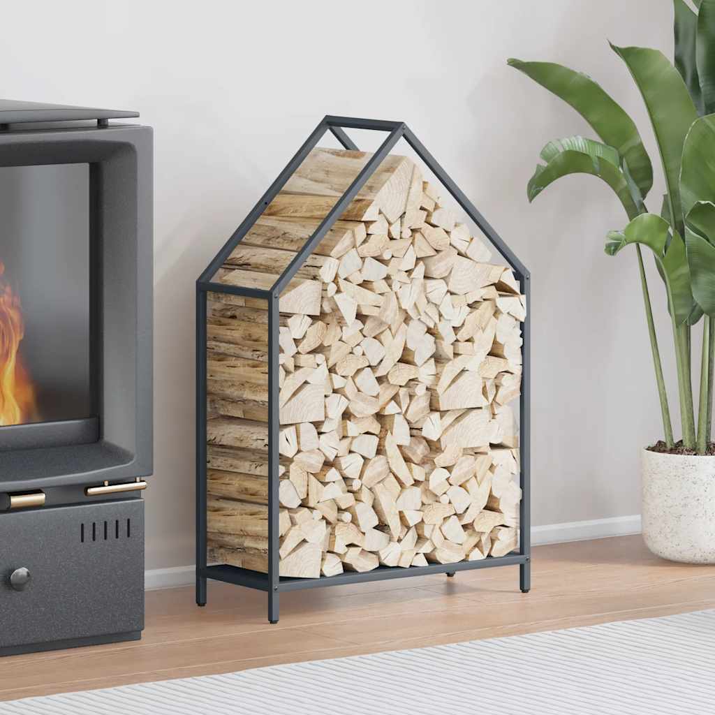VidaXL Kaminholzregal 60x25x90 cm kaltgewalzter Stahl Anthrazit