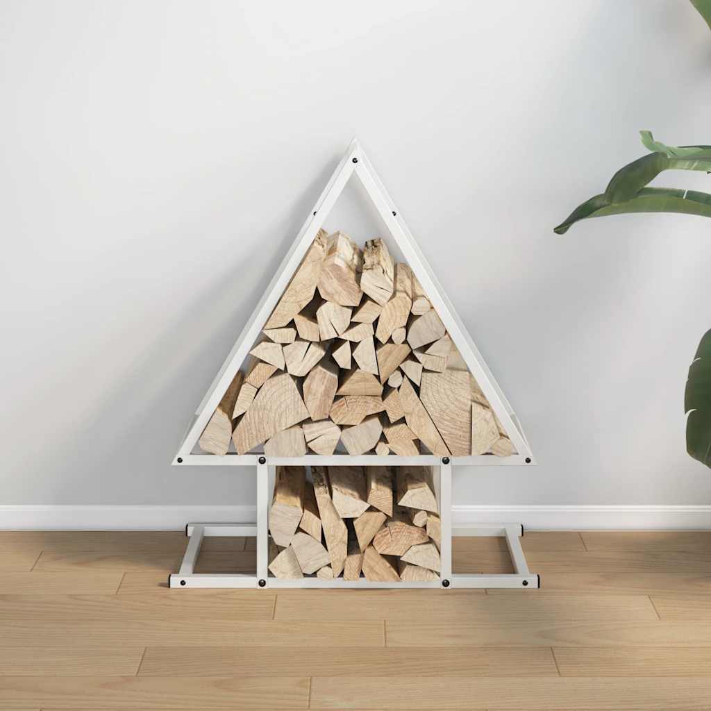 Vidaxx Kaminholzregal 50x25x60 cm kaltgewalzter Stahl weiß