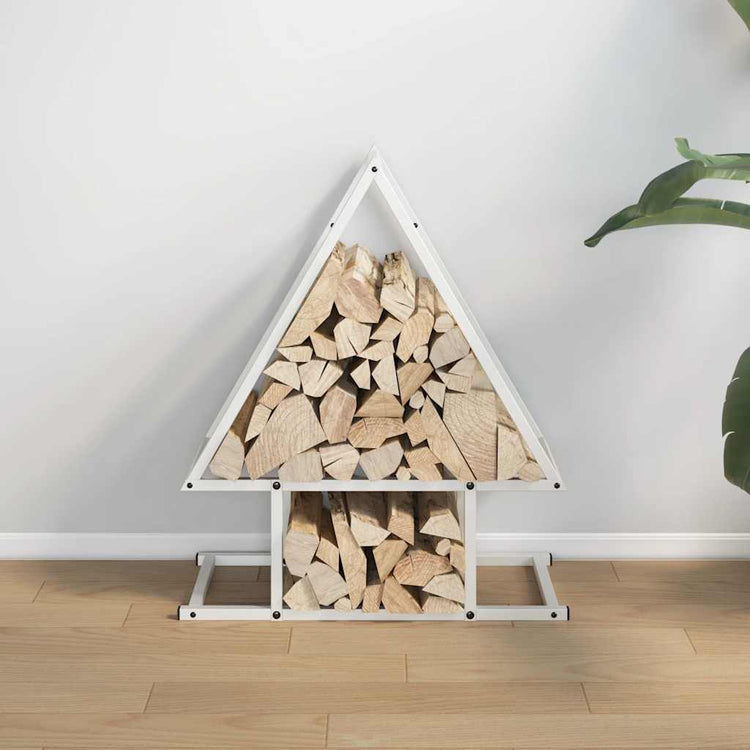 Vidaxx Kaminholzregal 50x25x60 cm kaltgewalzter Stahl weiß