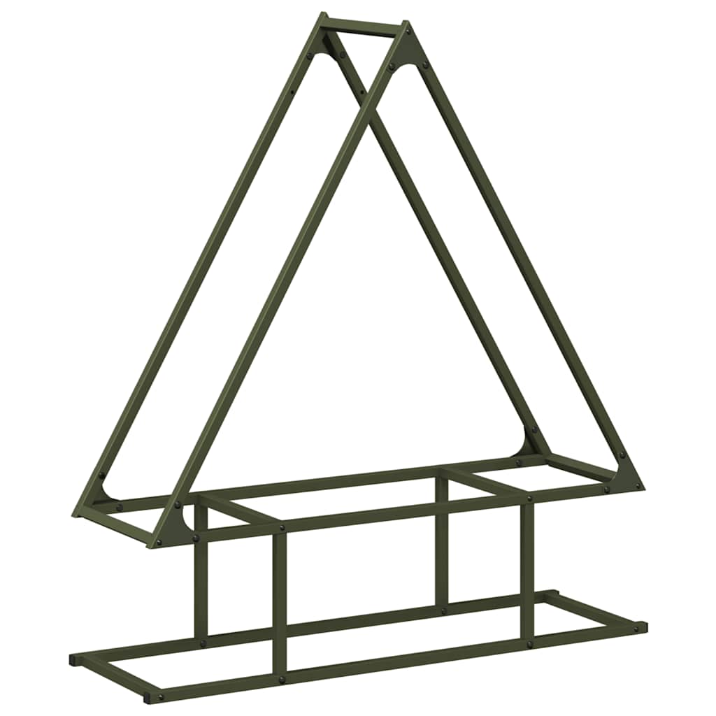 Vidaxx Kaminholzregal olivgrün 80x25x90 cm kaltgewalzter Stahl