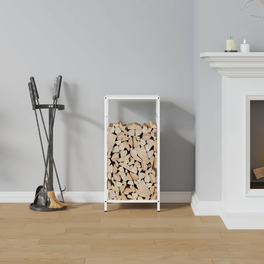 Vidaxx Kaminholzregal 34x25x70 cm kaltgewalzter Stahl weiß