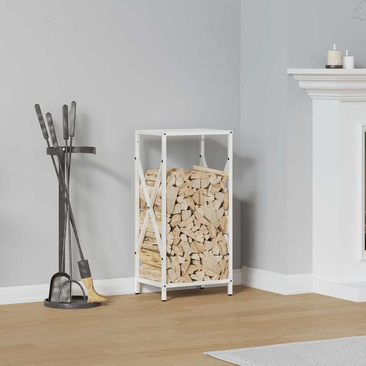 Vidaxx Kaminholzregal 34x25x70 cm kaltgewalzter Stahl weiß