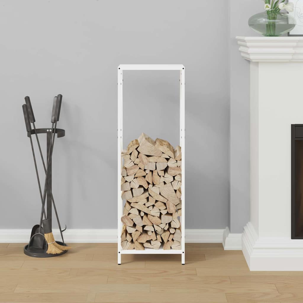 Vidaxx Kaminholzregal 34x25x100 cm kaltgewalzter Stahl weiß