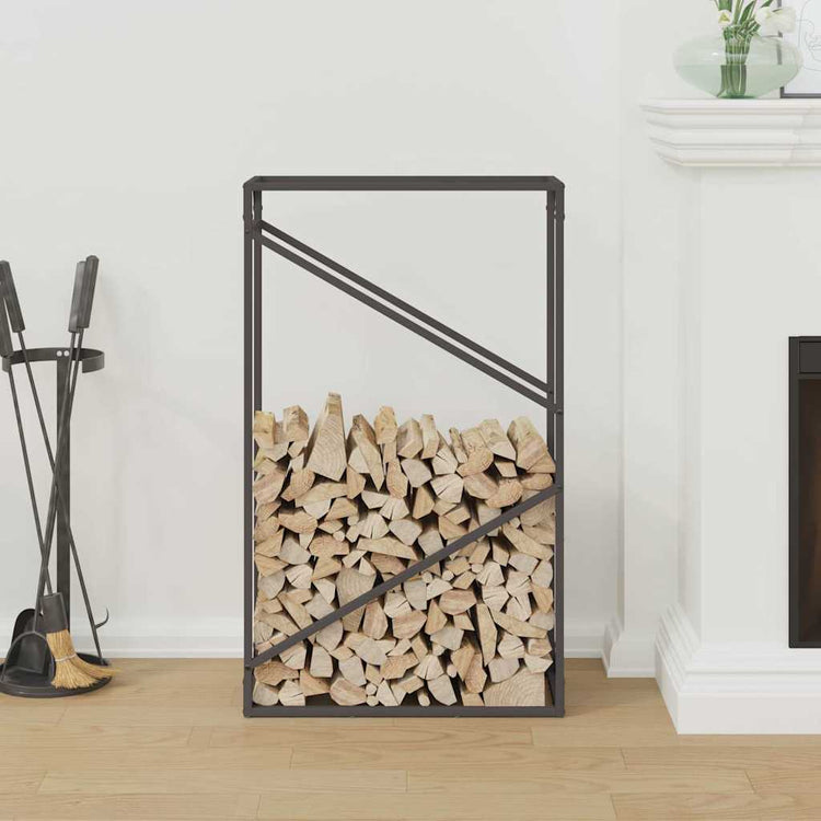 Vidaxx Kaminholzregal 60x25x100 cm kaltgewalzter Stahl schwarz