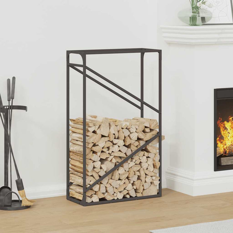 Vidaxx Kaminholzregal 60x25x100 cm kaltgewalzter Stahl schwarz