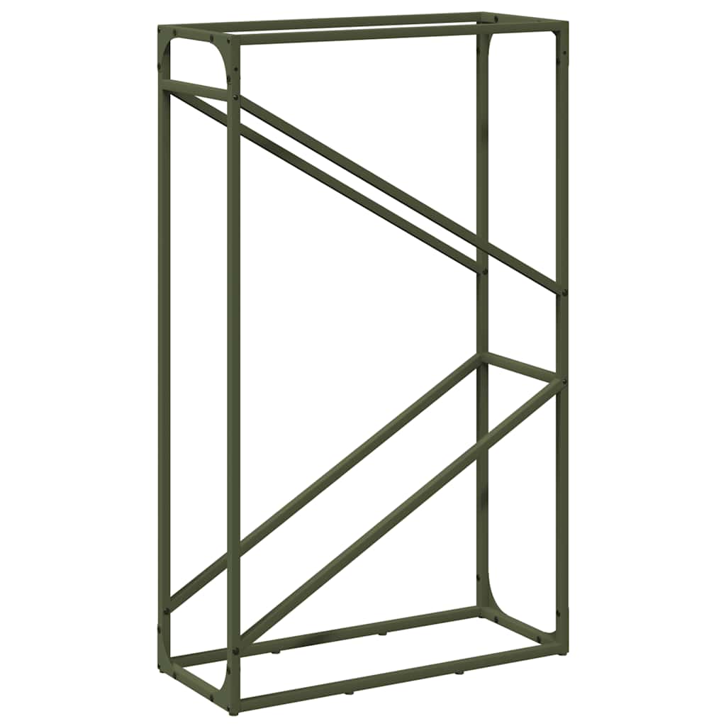 Vidaxx Kaminholzregal 60x25x100 cm kaltgewalzter Stahl olivgrün