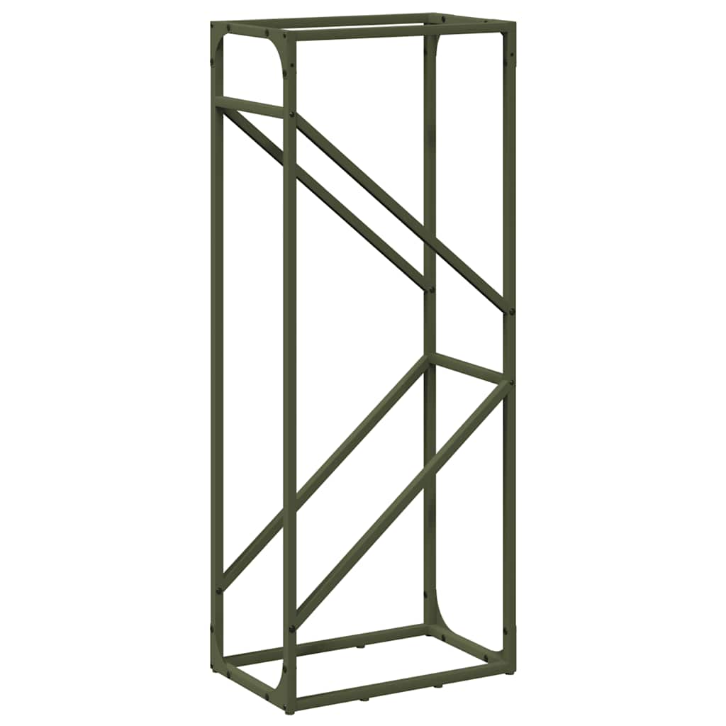 Vidaxx Kaminholzregal 40x25x100 cm kaltgewalzter Stahl olivgrün