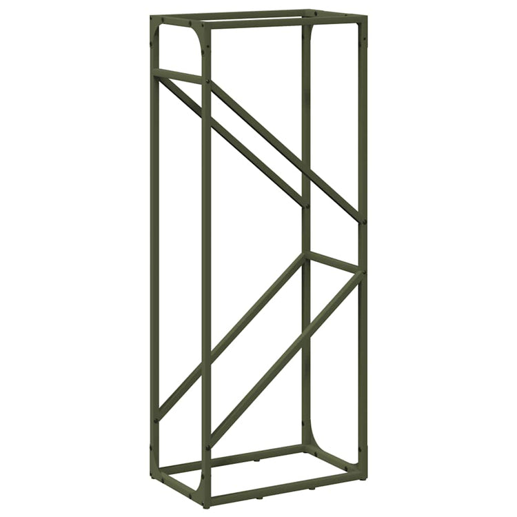 Vidaxx Kaminholzregal 40x25x100 cm kaltgewalzter Stahl olivgrün