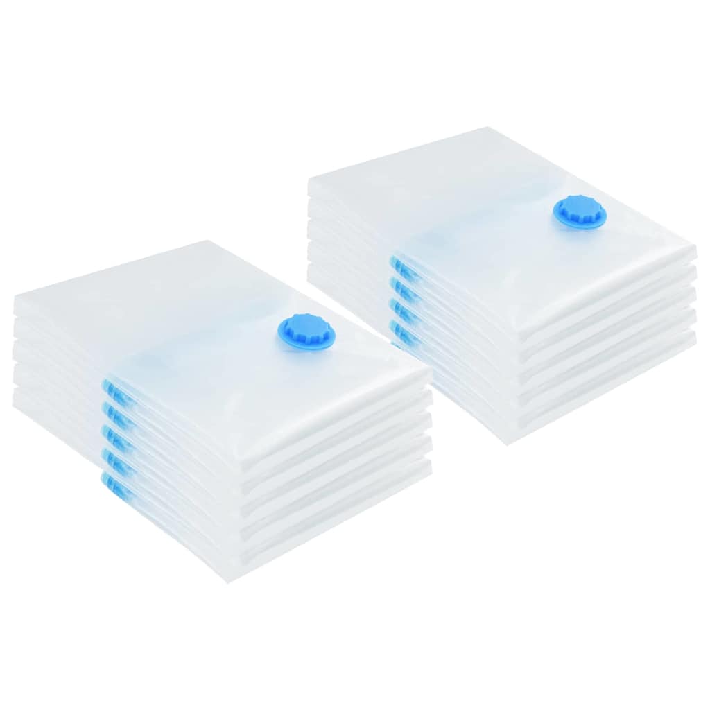 VidaXL Aufbewahrungsbeutel mit Aufbewahrung 10 Stück transparent und blau 70 x 50 cm
