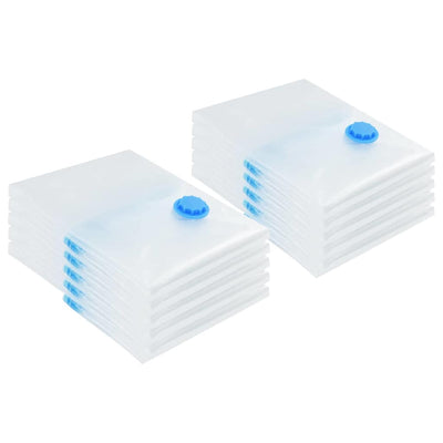 VidaXL Aufbewahrungsbeutel mit Aufbewahrung 10 Stück transparent und blau 70 x 50 cm